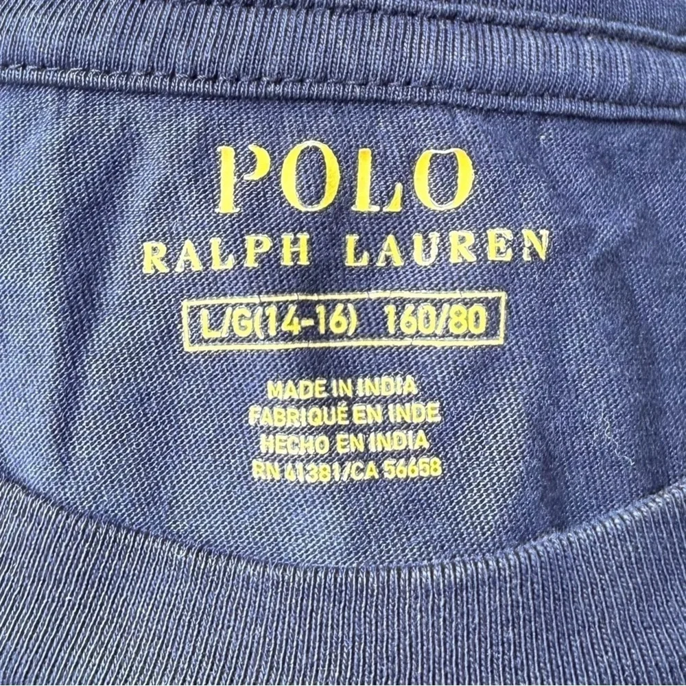 Polo Ralph Lauren Navy Blue Long Sleeve 67 Graphic Tee Shirt Boys Large 14-16 - Picture 4 of 4